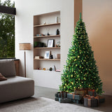 Tinseltown Christmas Tree 1.8M 6FT Green with LED lights - Front View