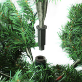 Tinseltown LED Christmas Tree 2.1M 7FT with Rattan Tree Skirt Warm Light Green - Low Angle