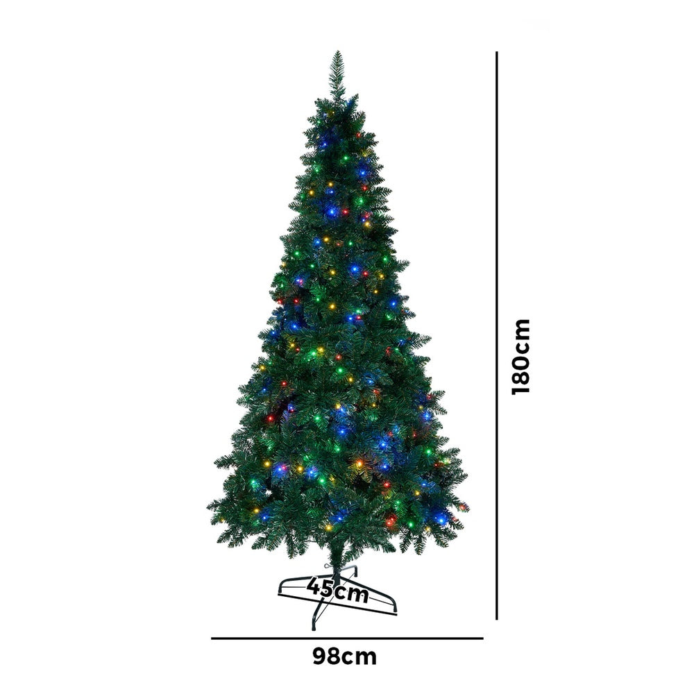 Tinseltown LED Christmas Tree 1.8M 6FT Multi Colour Lights 8 Flash Modes