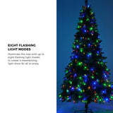 Tinseltown LED Christmas Tree 1.8M 6FT Multi Colour Lights 8 Flash Modes - Front View