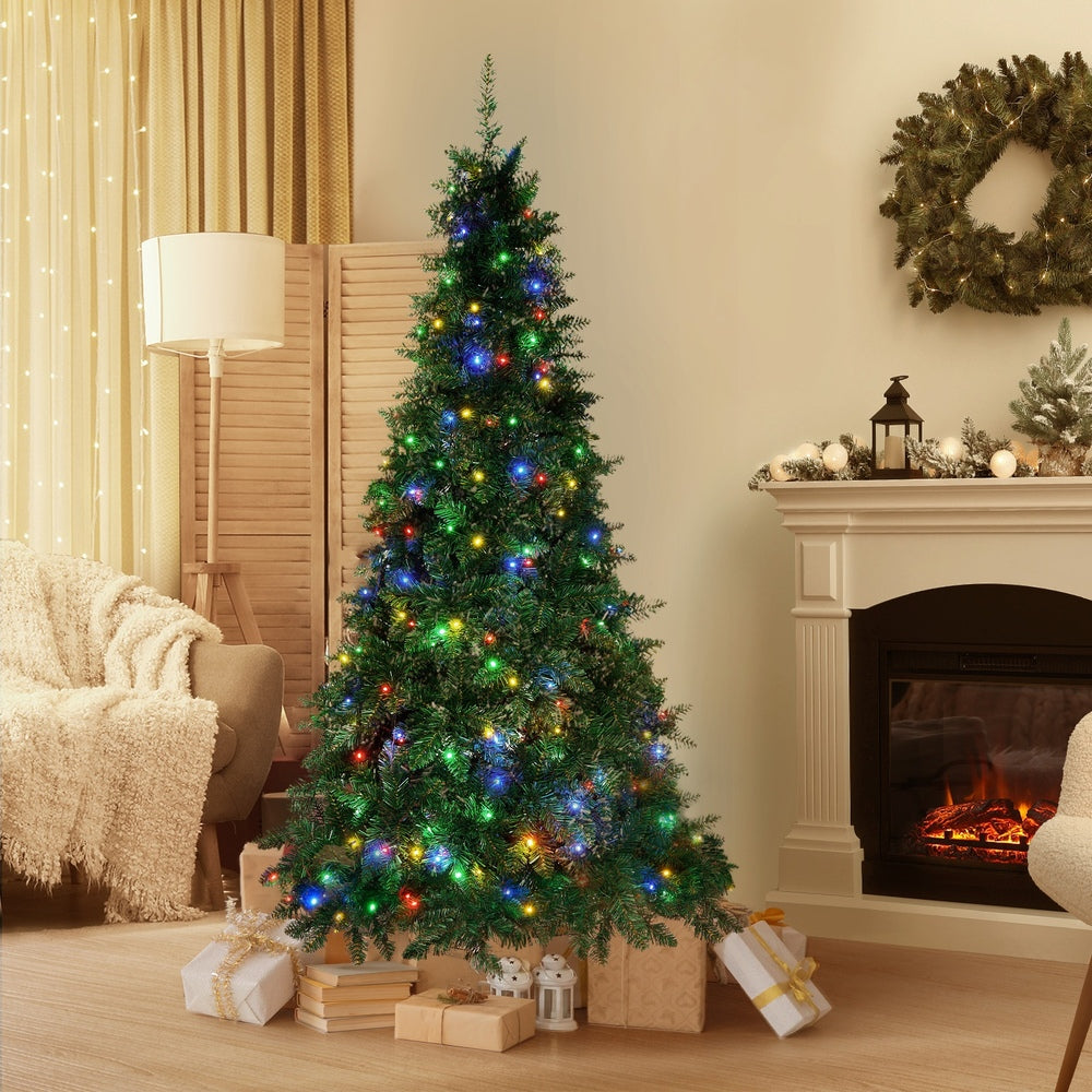 Tinseltown LED Christmas Tree 2.1M 7FT Multi Colour Lights 8 Flash Modes