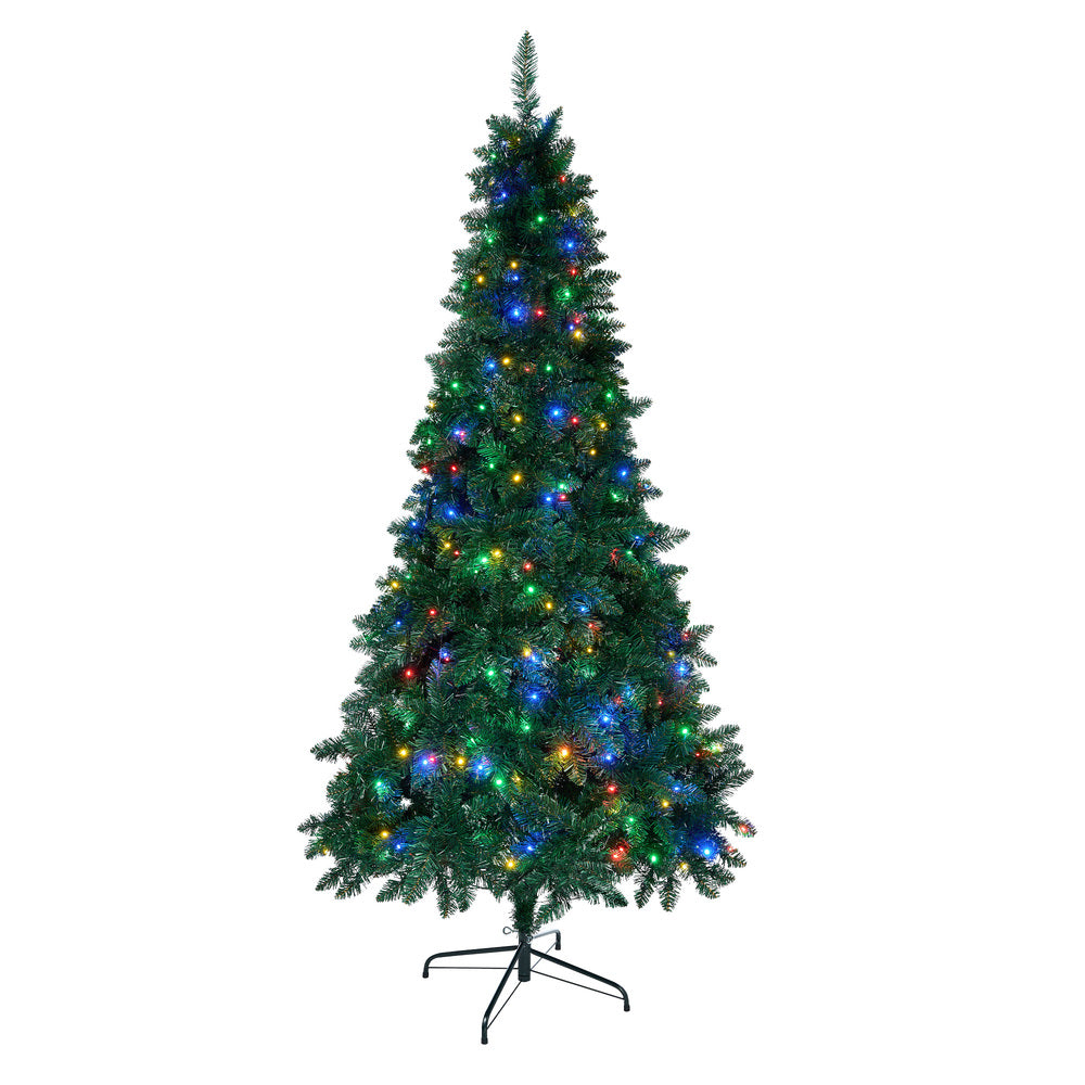 Tinseltown LED Christmas Tree 2.4M 8FT Multi Colour Lights 8 Flash Modes