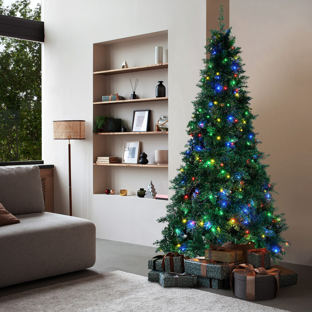 Tinseltown LED Christmas Tree 2.4M 8FT Multi Colour Lights 8 Flash Modes
