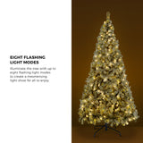 Tinseltown Christmas Tree 1.8M 6FT Snow Flocked Green with LED - Low Angle