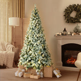 Tinseltown Christmas Tree 2.1M 7FT Snow Flocked Green with LED