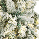 Tinseltown Christmas Tree 2.4M 8FT Snow Flocked Green with LED - Front View