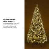 Tinseltown Christmas Tree 2.4M 8FT Snow Flocked Green with LED - 45-Degree Angle