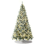 Tinseltown Christmas Tree 2.1M & Tree Skirt Light Snow-sprayed Green