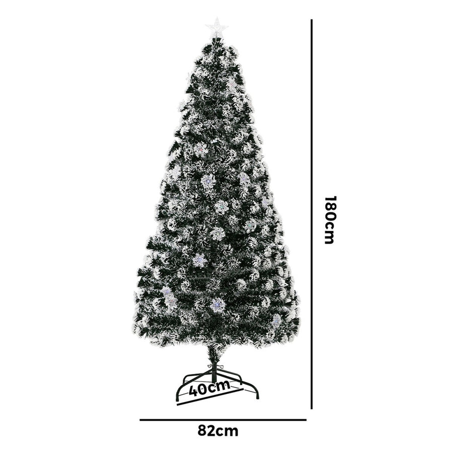 Tinseltown Christmas Tree 2.1M & Tree Skirt Light Snow-sprayed Green