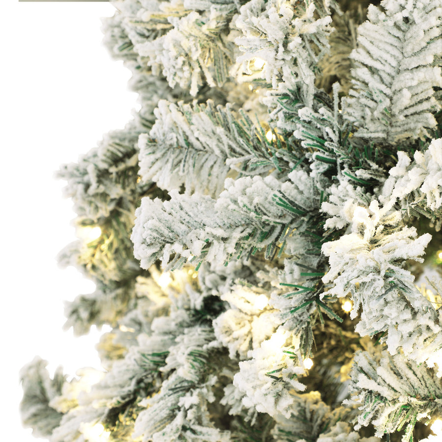 Tinseltown Christmas Tree 2.1M & Tree Skirt Light Snow-sprayed Green