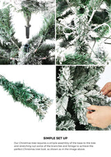 Tinseltown Christmas Tree 1.8M 6FT Snow Flocked Green - Rear View