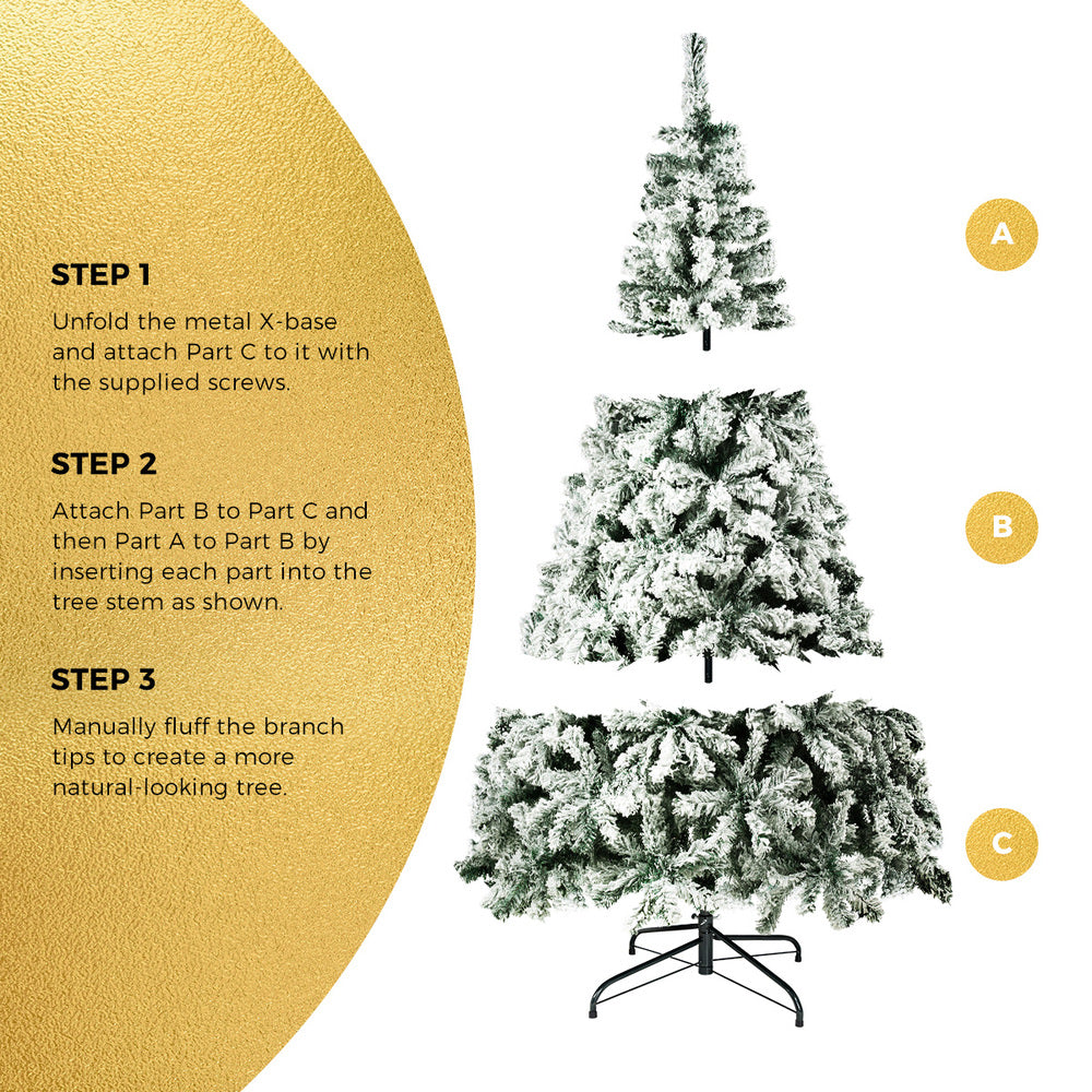 Tinseltown Christmas Tree 2.1M 7FT Snow Flocked Green