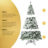Tinseltown Christmas Tree 2.1M 7FT Snow Flocked Green - Close-Up Angle