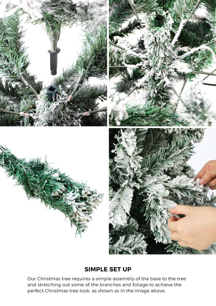 Tinseltown Christmas Tree 2.1M 7FT Snow Flocked Green