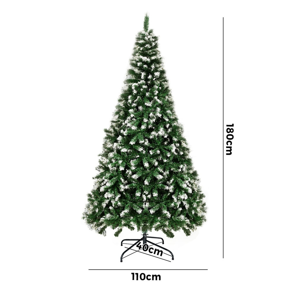 Tinseltown Christmas Tree 1.8M 6FT Snowy Decor Green 830 Tips