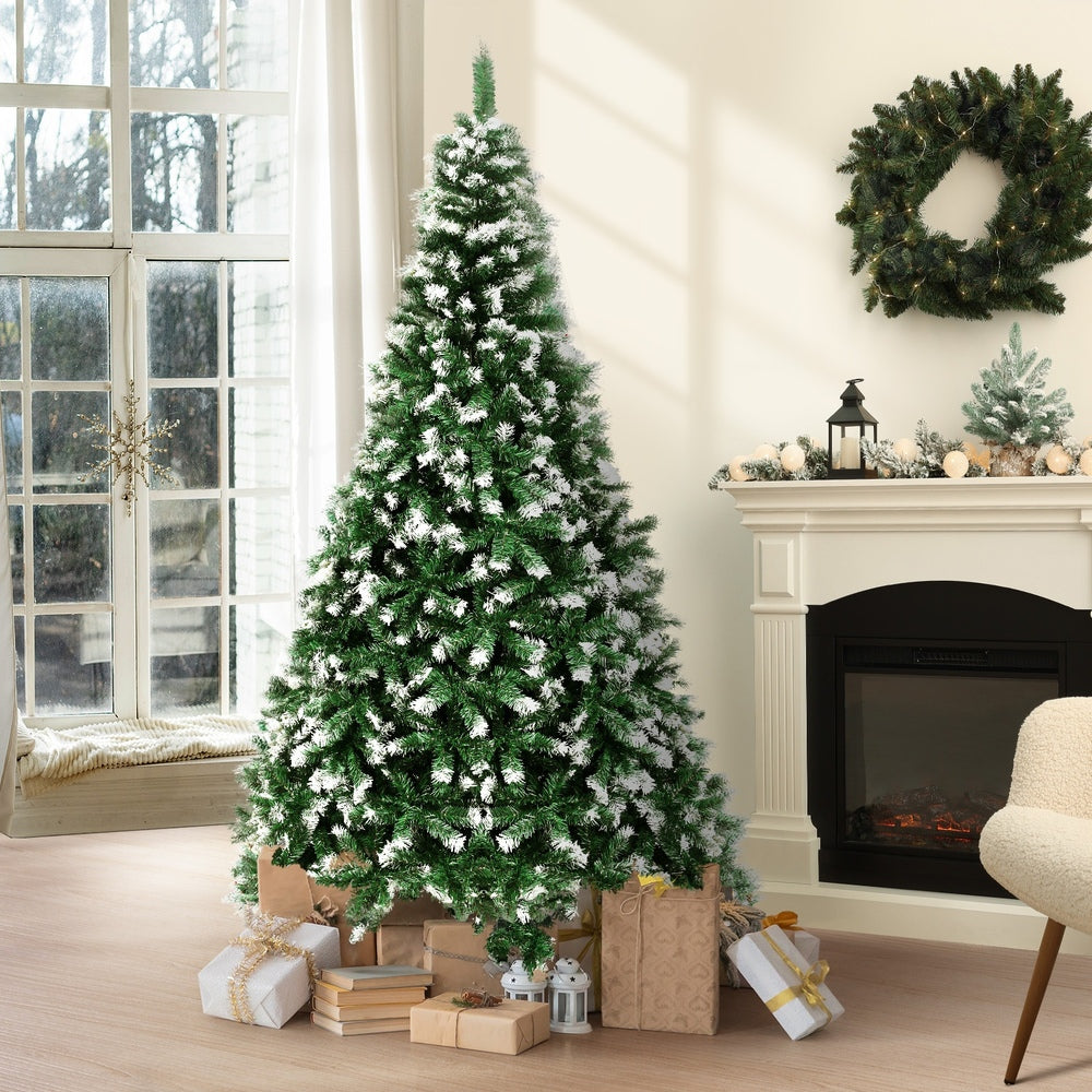 Tinseltown Christmas Tree 2.1M 7FT Snowy Decor Green 1050 Tips