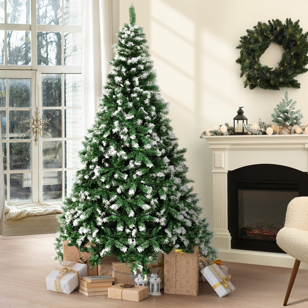 Tinseltown Christmas Tree 2.4M 8FT Snowy Decor Green 1480 Tips