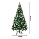 Tinseltown Christmas Tree 2.4M 8FT Snowy Decor Green 1480 Tips