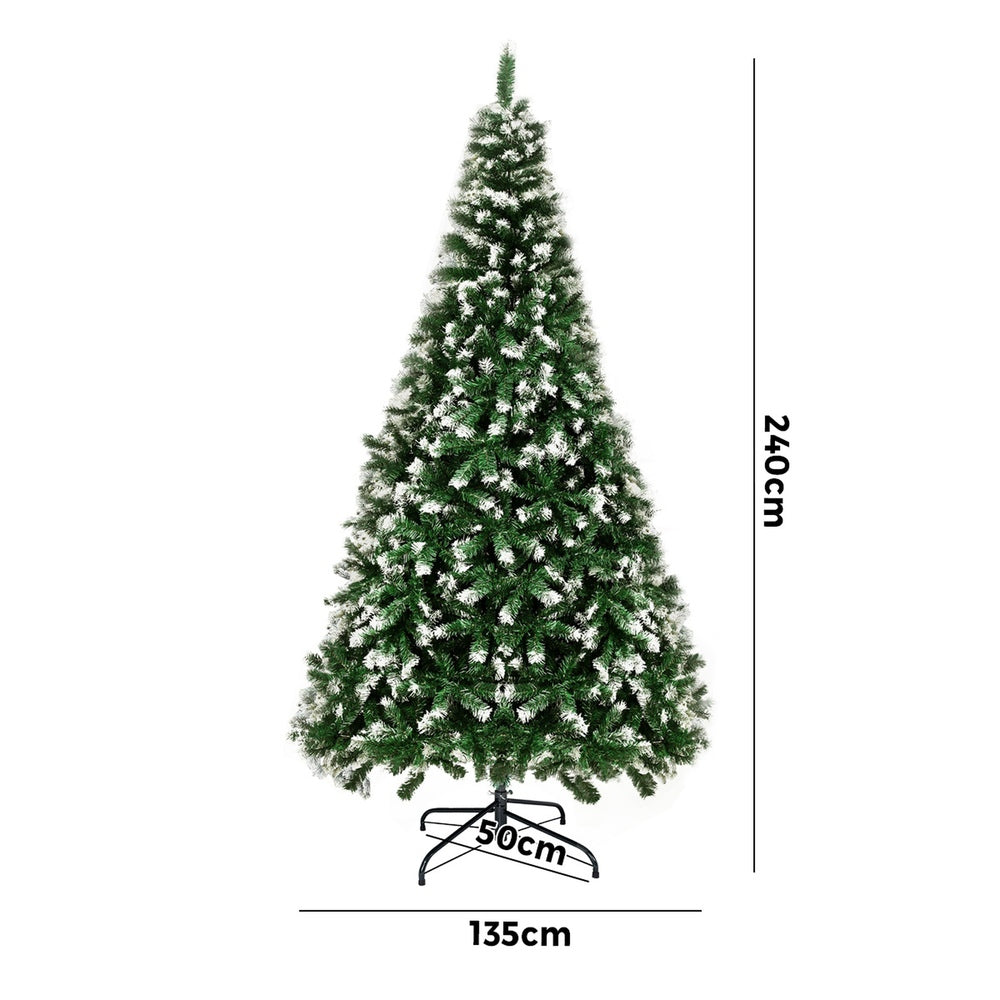 Tinseltown Christmas Tree 2.4M 8FT Snowy Decor Green 1480 Tips
