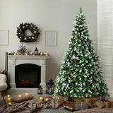 Tinseltown Christmas Tree 2.4M 8FT Snowy Decor Green 1480 Tips