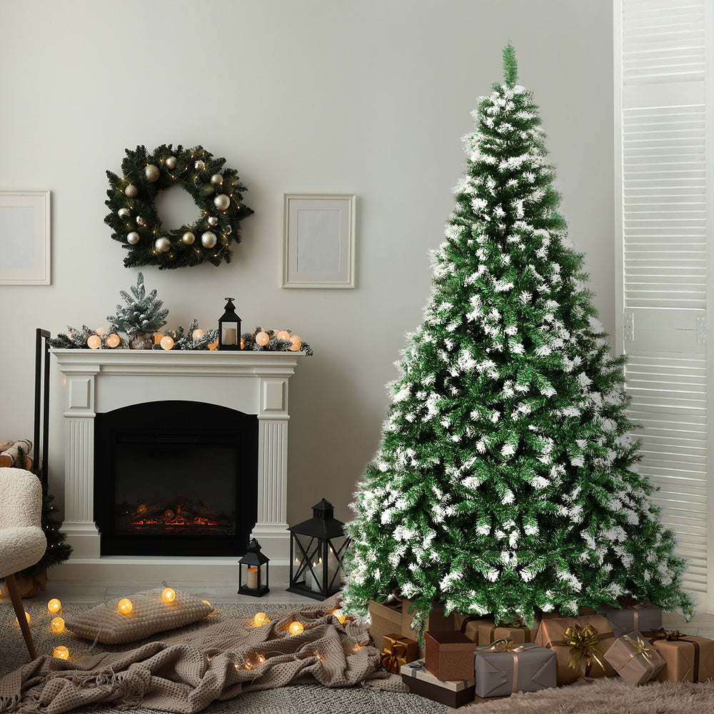 Tinseltown Christmas Tree 2.4M 8FT Snowy Decor Green 1480 Tips