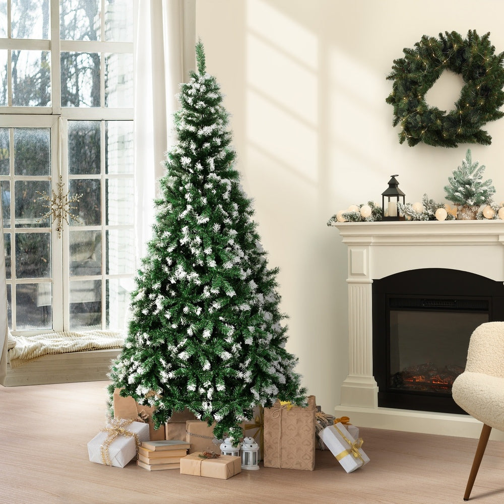 Tinseltown Christmas Tree 1.8M 6FT Snowy Xmas Decorations Home Decor Green 800 tips