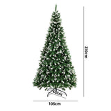Tinseltown Christmas Tree 2.1M 7FT Snowy Green 1000 tips - Rear View