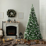 Tinseltown Christmas Tree 2.1M 7FT Snowy Green 1000 tips - Close-Up Angle