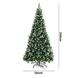 Tinseltown Christmas Tree 2.4M 8FT Snowy Xmas Decorations Home Decor Green 1400 tips
