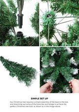 Tinseltown Christmas Tree 2.4M 8FT Snowy Xmas Decorations Home Decor Green 1400 tips - Top-Down View