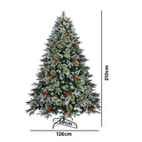 Tinseltown LED Christmas Tree 2.1M 7FT Green White 1210 Tips - 45-Degree Angle