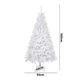 Tinseltown White Christmas Tree 1.8M 6FT 650tips - 45-Degree Angle