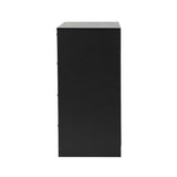 Oikiture 5 Chest of Drawers Dresser Rattan Black - Top-Down View
