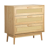 Oikiture 3 Chest of Drawers Clothes Storage Rattan - Top-Down View