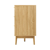 Oikiture 9 Chest of Drawers Rattan Lowboy Wooden