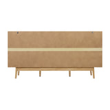 Oikiture 9 Chest of Drawers Rattan Lowboy Wooden - Side View