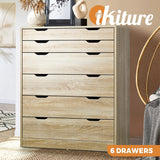Oikiture 6 Chest of Drawers Tallboy Wooden - Top-Down View