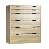 Oikiture 6 Chest of Drawers Tallboy Wooden