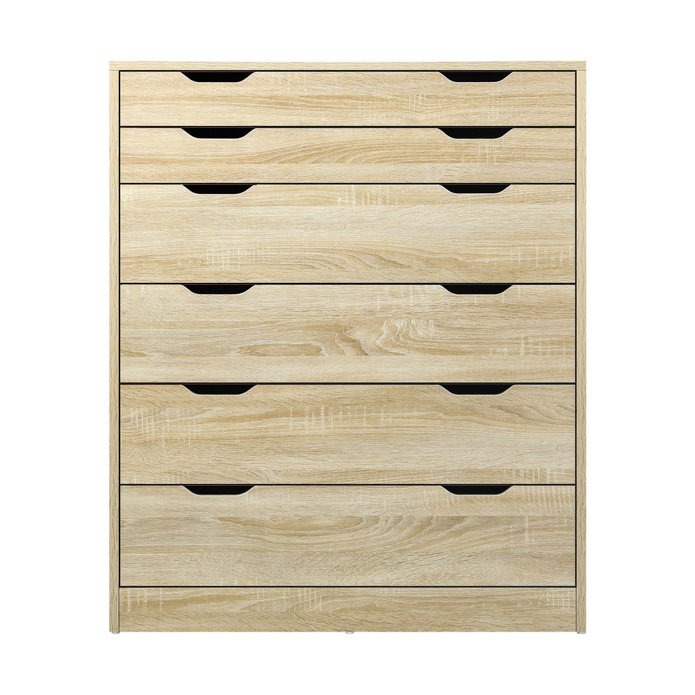 Oikiture 6 Chest of Drawers Tallboy Wooden