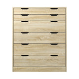 Oikiture 6 Chest of Drawers Tallboy Wooden - Front View