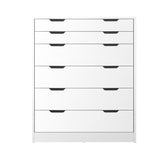 Oikiture 6 Chest of Drawers Tallboy White