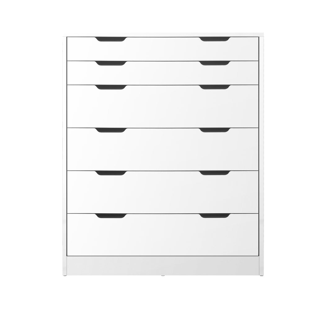 Oikiture 6 Chest of Drawers Tallboy White