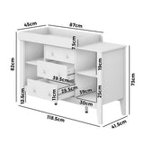 Oikiture Baby Changing Table Chest of Drawers Cabinet Nursery Furniture - Low Angle