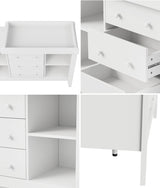 Oikiture Baby Changing Table Chest of Drawers Cabinet Nursery Furniture - Close-Up Angle