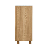 Oikiture 4 Chest of Drawers Dresser Faux Marble Top Natural - Top-Down View