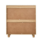 Oikiture 4 Chest of Drawers Dresser Faux Marble Top Natural - Side View