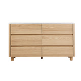 Oikiture 6 Chest of Drawers Dresser Faux Marble Top Natural