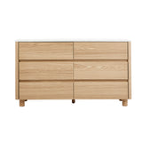 Oikiture 6 Chest of Drawers Dresser Faux Marble Top Natural - 45-Degree Angle