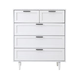 Oikiture 5 Chest of Drawers Dresser Tallboy White