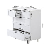 Oikiture 5 Chest of Drawers Dresser Tallboy White